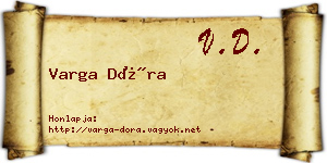 Varga Dóra névjegykártya